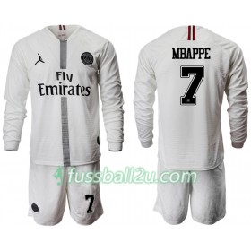 Günstige Fußballtrikots Paris Saint-Germain MBAPPE 7 Jodan Weiß Kinder 3rd trikot 2018/19 Langarm